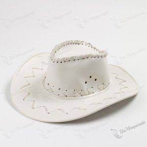 White Cowboy Neon Party Hat With LED Light